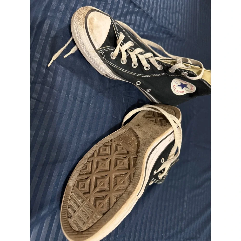 Converse Chuck Taylor All Star High Top Black Canvas Sneakers Mens 6 Womens 8